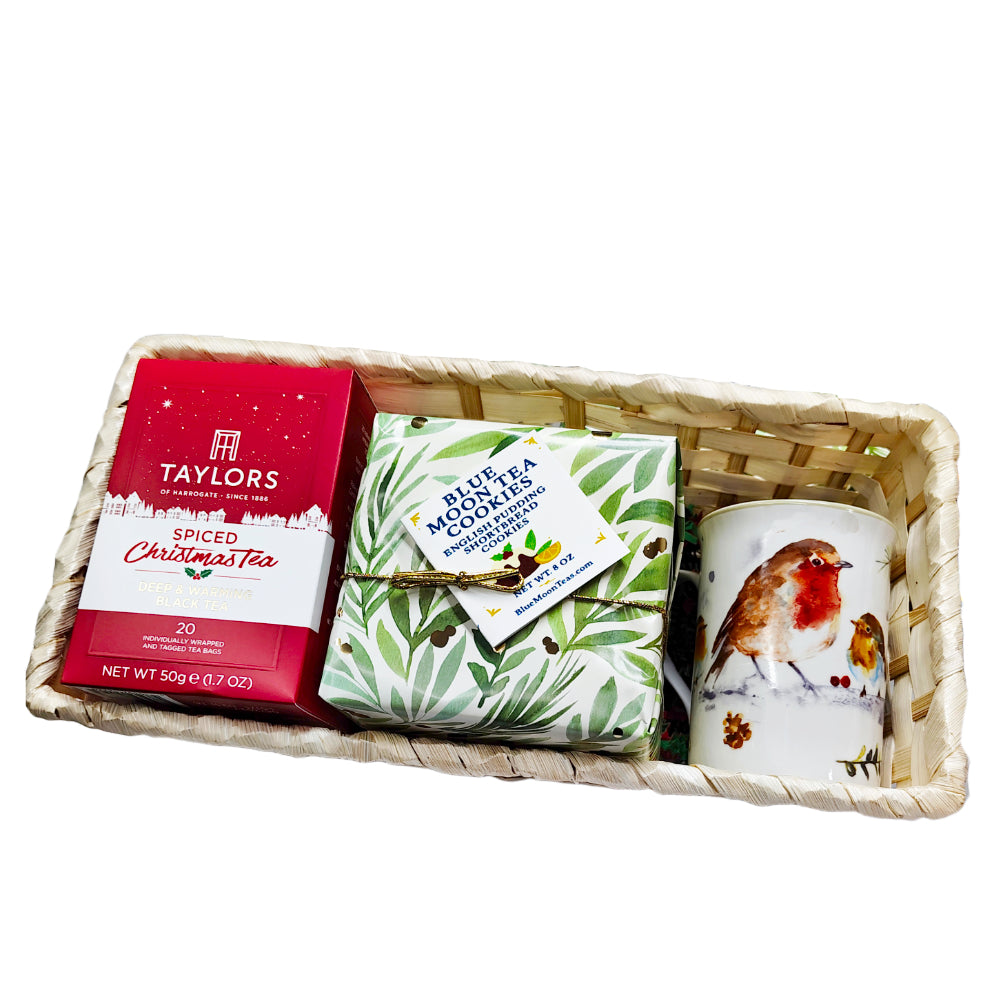 Christmas Tea and Christmas Pudding Cookies Gift Basket