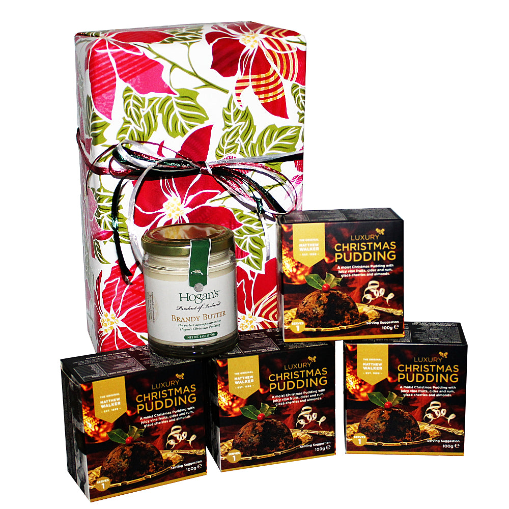 4 Christmas Puddings & Brand Butter Sauce