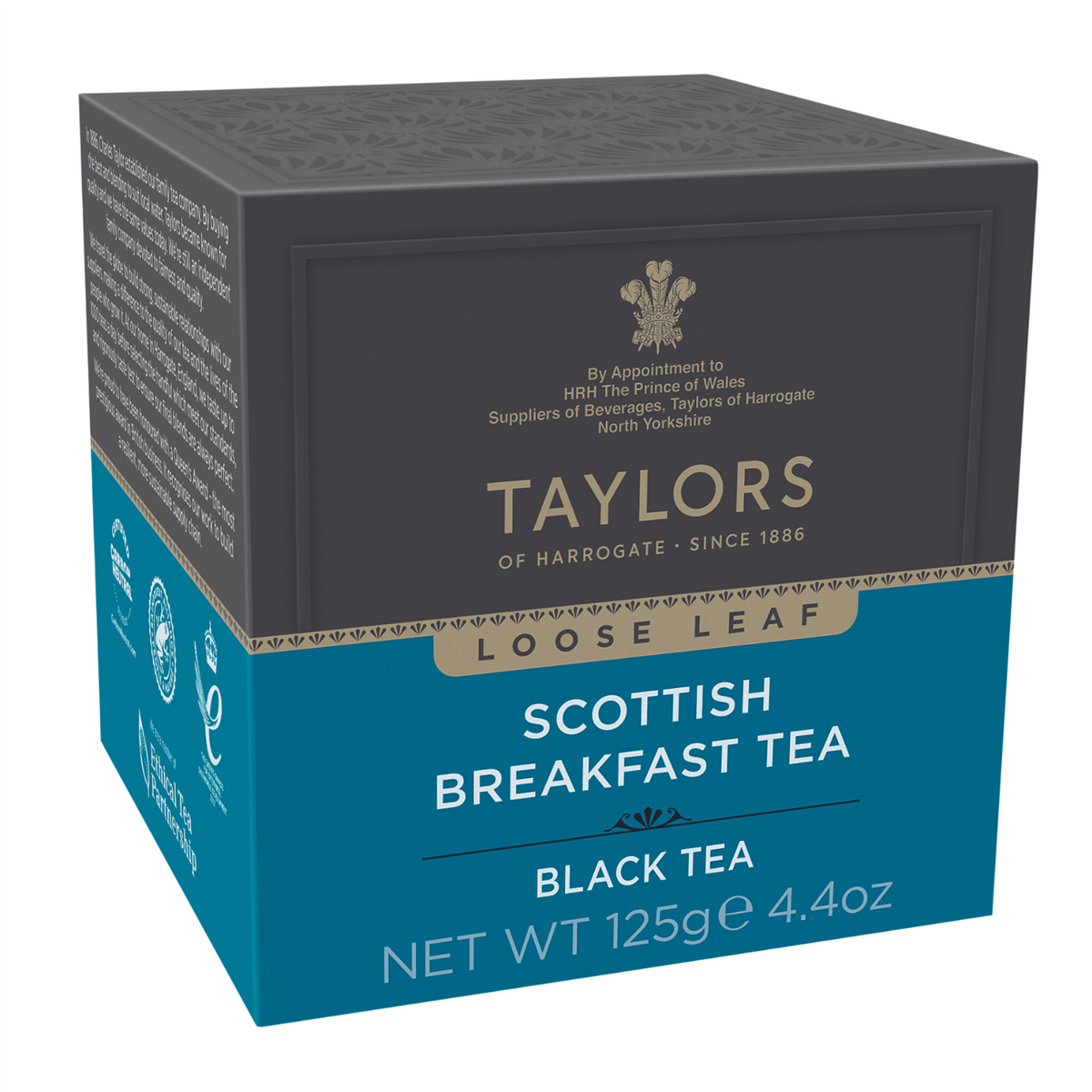 Taylors Tea of Harrogate Scottish Breakfast Loose Tea Box