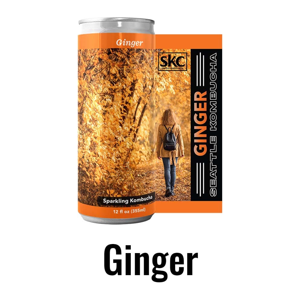 Ginger Kombucha -Seattle Kombucha Tea - Ginger Sparkling Kombucha Tea