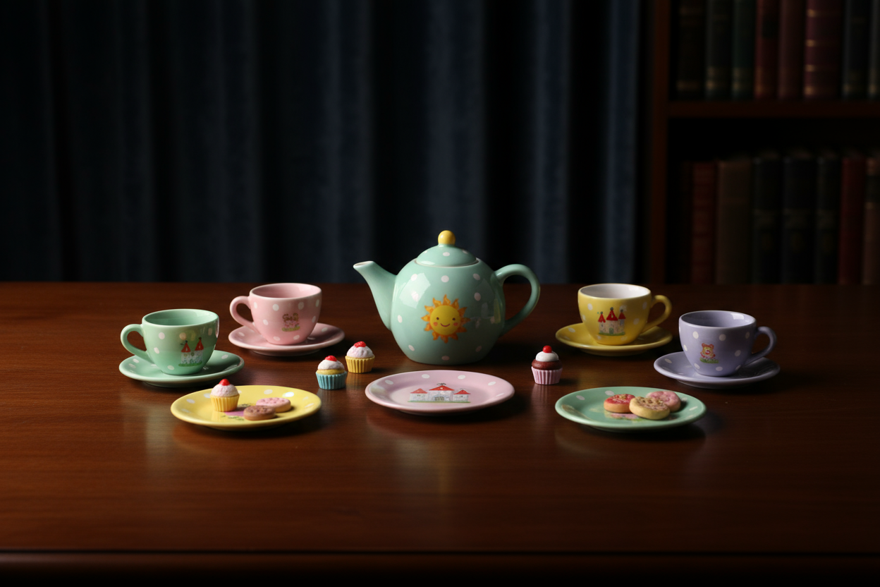 childs-tea-set collection image, and color white text must be visible on it