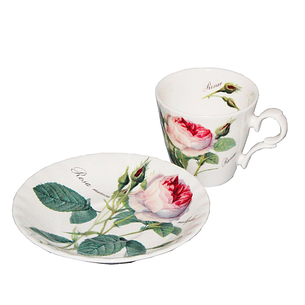 Redoute Roses Demitasse Cup & Saucer Set 