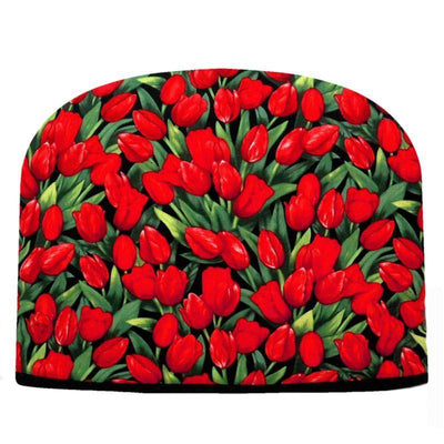 Red Tulips Tea Cozy - Large Insulated Tea Cozy for Sale