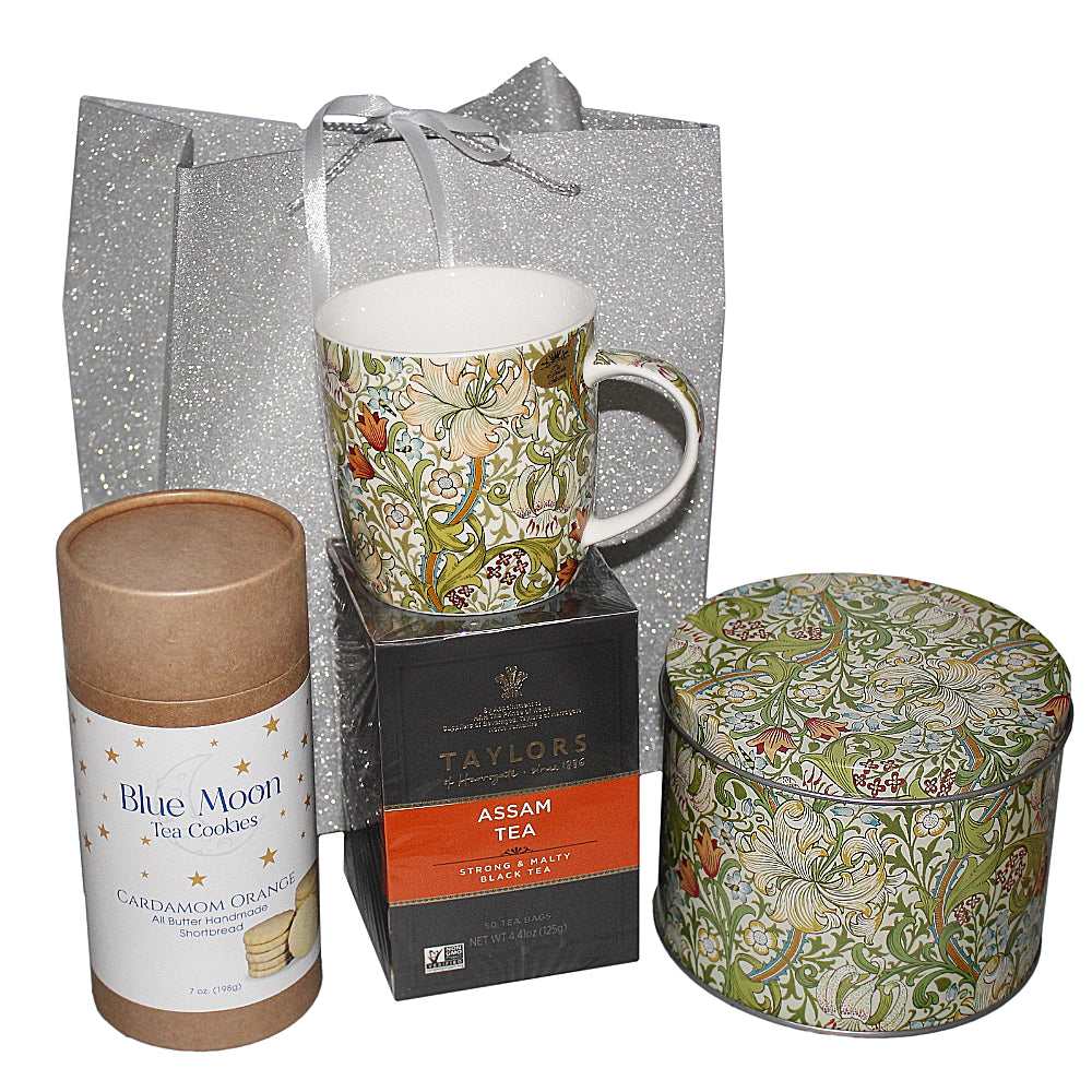 Tea & Cookie Gift - William Morris Golden Lily Tea Cup Gift Set 