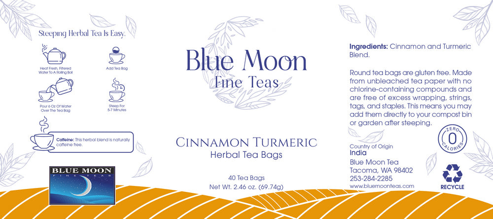 Herbal Tea Bags - Cinnamon Turmeric Tea Bags