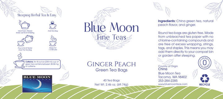 Green Ginger Peach Tea Bags for Sale