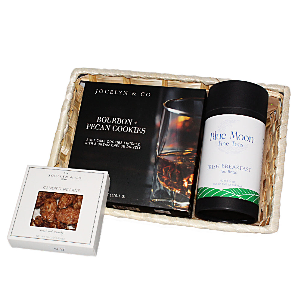 Cookies to Send - Pecan Cookies Gift Basket with Irish Breakfast Tea