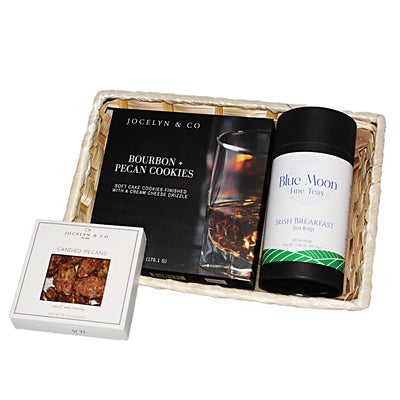 Cookies to Send - Pecan Cookies Gift Basket with Irish Breakfast Tea