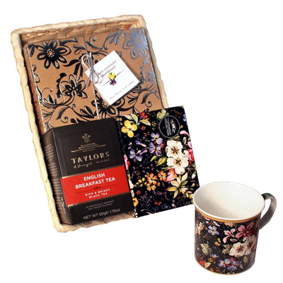 Lemon Lavender Cookie Gift Basket with Tea & Tea Cup - Cookie Delivery