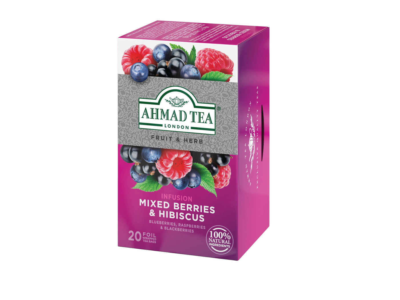 Ahmad Teas of London -Ahmad Tea - Mixed Berries & Hibiscus Fruit Infusion Tea Bags