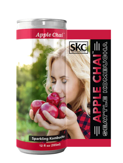 Seattle Kombucha Apple Chai Sparkling Kombucha Tea 