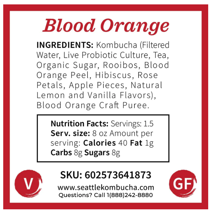 Blood Orange Kombucha Tea