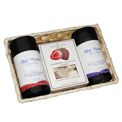 Tea Cookies Gift Basket with Decaf Teas