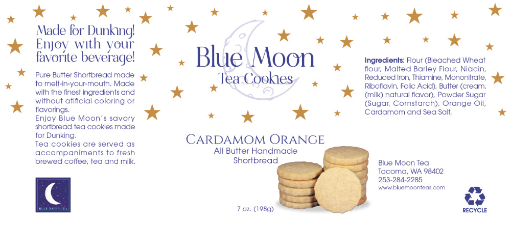 Blue Moon Tea Cookies - Cranberry Orange Shortbread Tea Cookies