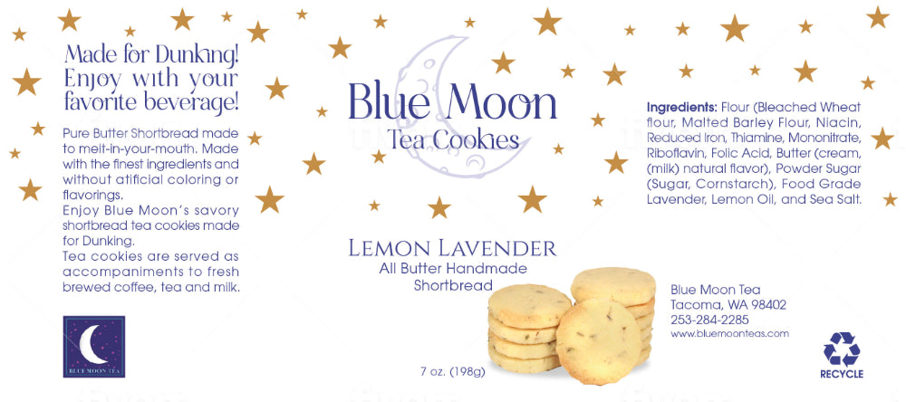 Blue Moon Tea Cookies - Lemon Lavender Cookies