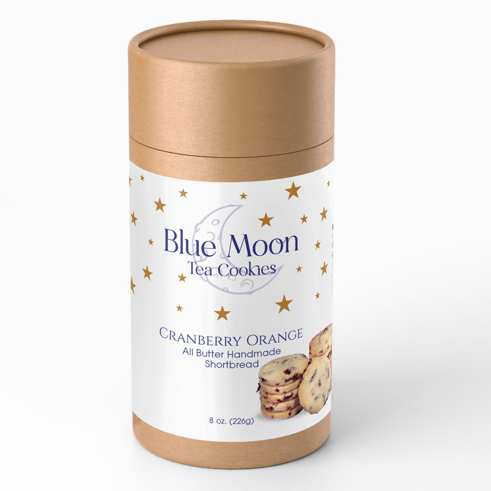 Blue Moon Cranberry Orange Shortbread Cookies are made for dunking tea cookies