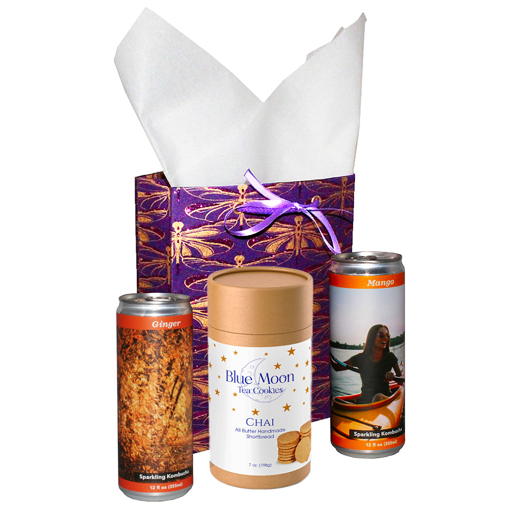 Gifts for a Foodie Gift Set Kombucha Tea & Chai Cookies 