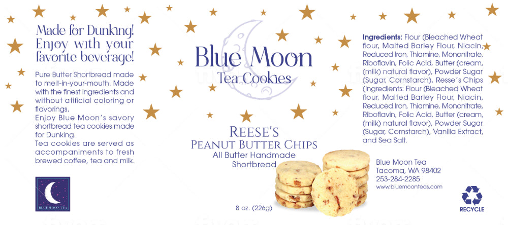 Reese's Peanut Butter Chips Tea Cookies - All Butter Handmade Shortbread
