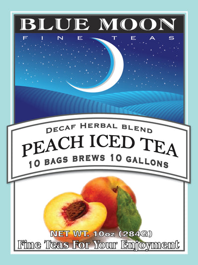 Peach Herbal Iced Tea Bags - 10 Pack - Unsweetened Herbal Ice Tea Bags