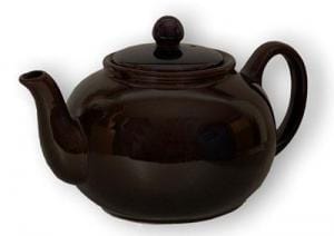Porcelain 6 Cup Brown Teapot