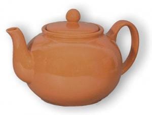 Porcelain 6 Cup Orange Teapot