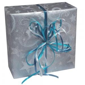 Wrapping Cookies -Gift Wrap - Silver Stars