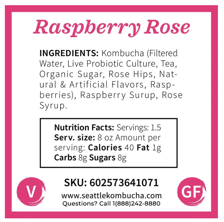 Raspberry Rose Sparkling Kombucha